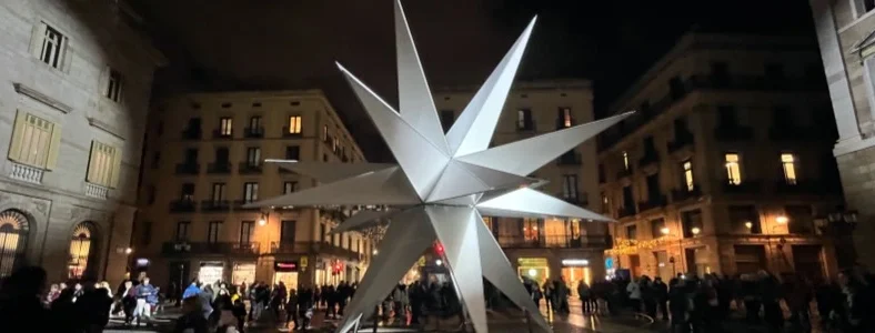 Estrella de Nadal Plaça Sant Jaume de Barcelona