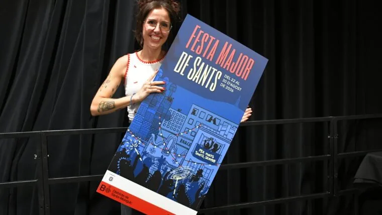 Cartell de la Festa Major de Sants 2026 de Mamen Díaz